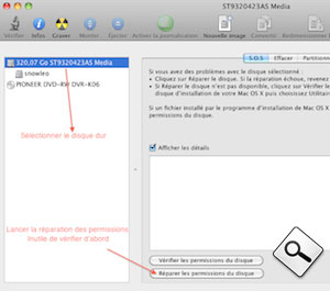 Réparation des permissions sur OSX